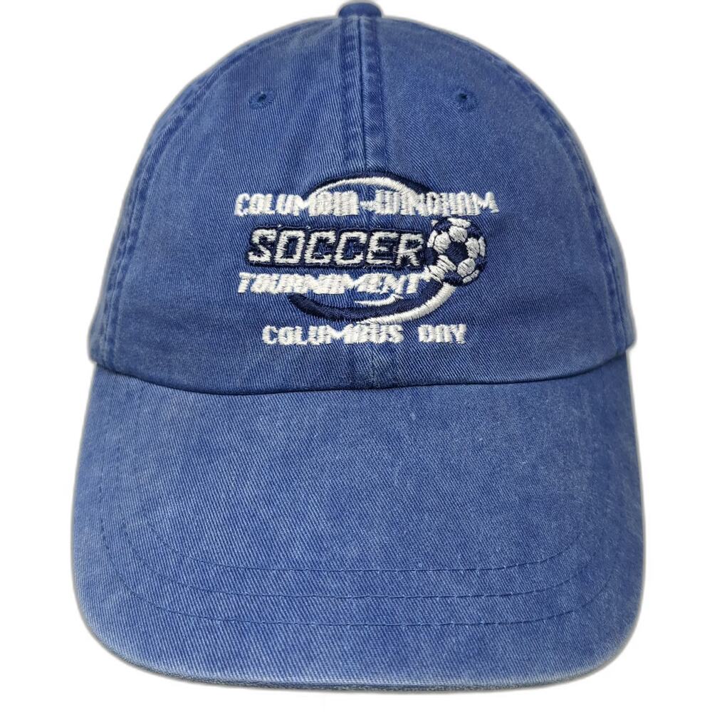 Adams Baseball Cap Blue OSFM Columbia Windham Soccer Columbus Day Strapback Hat